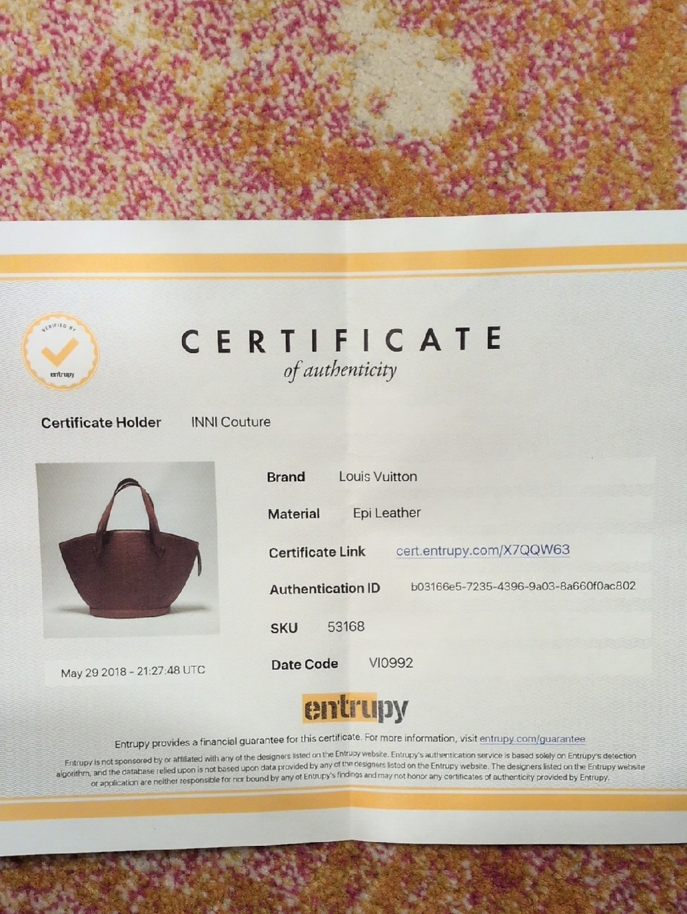 Louis Vuitton Epi Leather Saint Jacques PM Bag in FAWN - Picture 5 of 13